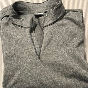 Columbia Gray Zip Up Sweater with Stand-Up Collar